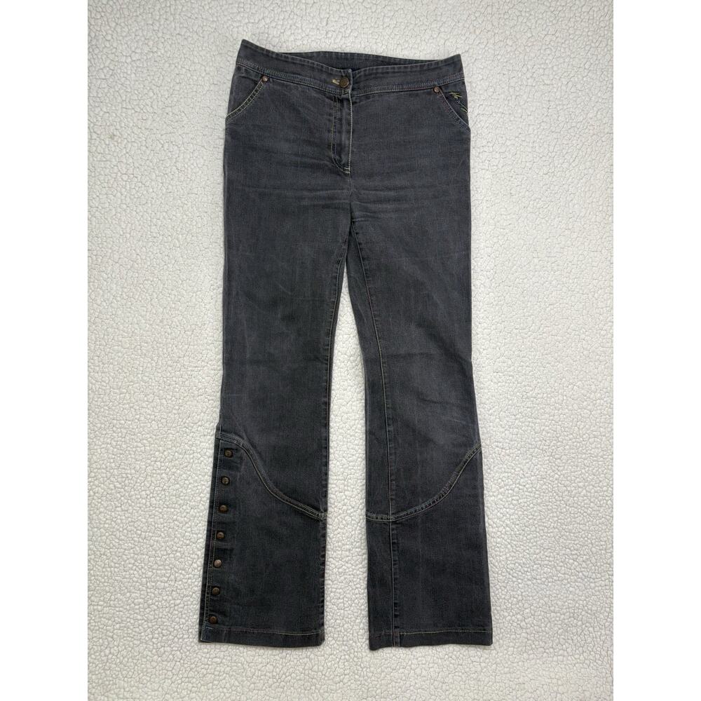 Kenzo Y2K‎ Flare Jeans Womens 38 Low Rise Rainbow Stitch No Back Pockets